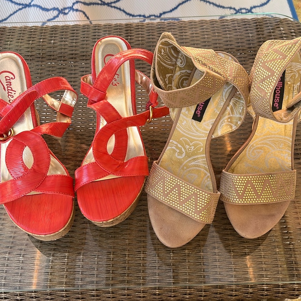 2 pairs of high platforms - women shoes size 8 1/2